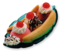 Banana Split - Helado de chocolate, vainilla y fresa con plátano